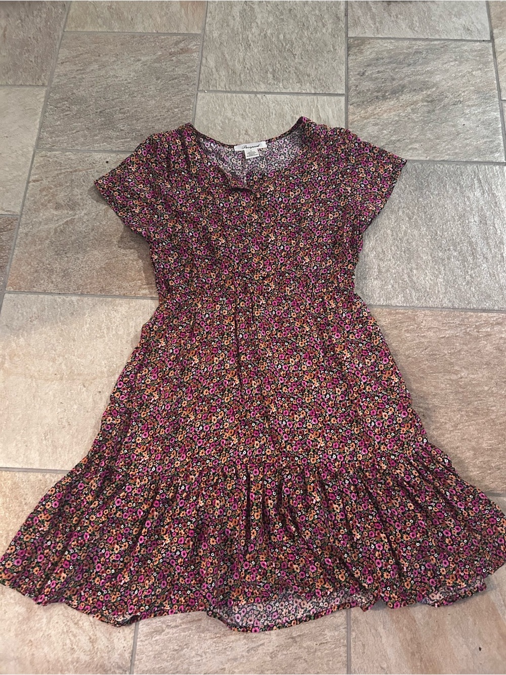 Passport Floral Casual Dress - Pink, Yellow & Black